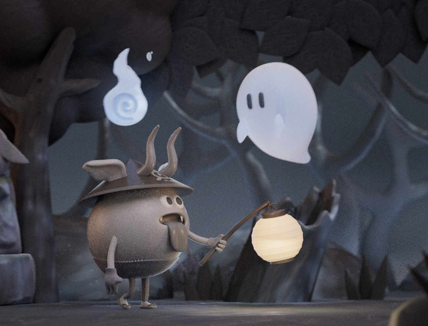 Ghost Forest 3d animation c4d character cinema4d forest ghost japan