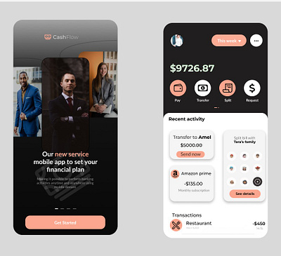 Cashflow Finance app app design finance app graphic design ui