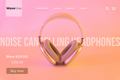 WaveHive Headphone website design headphone website ui web design