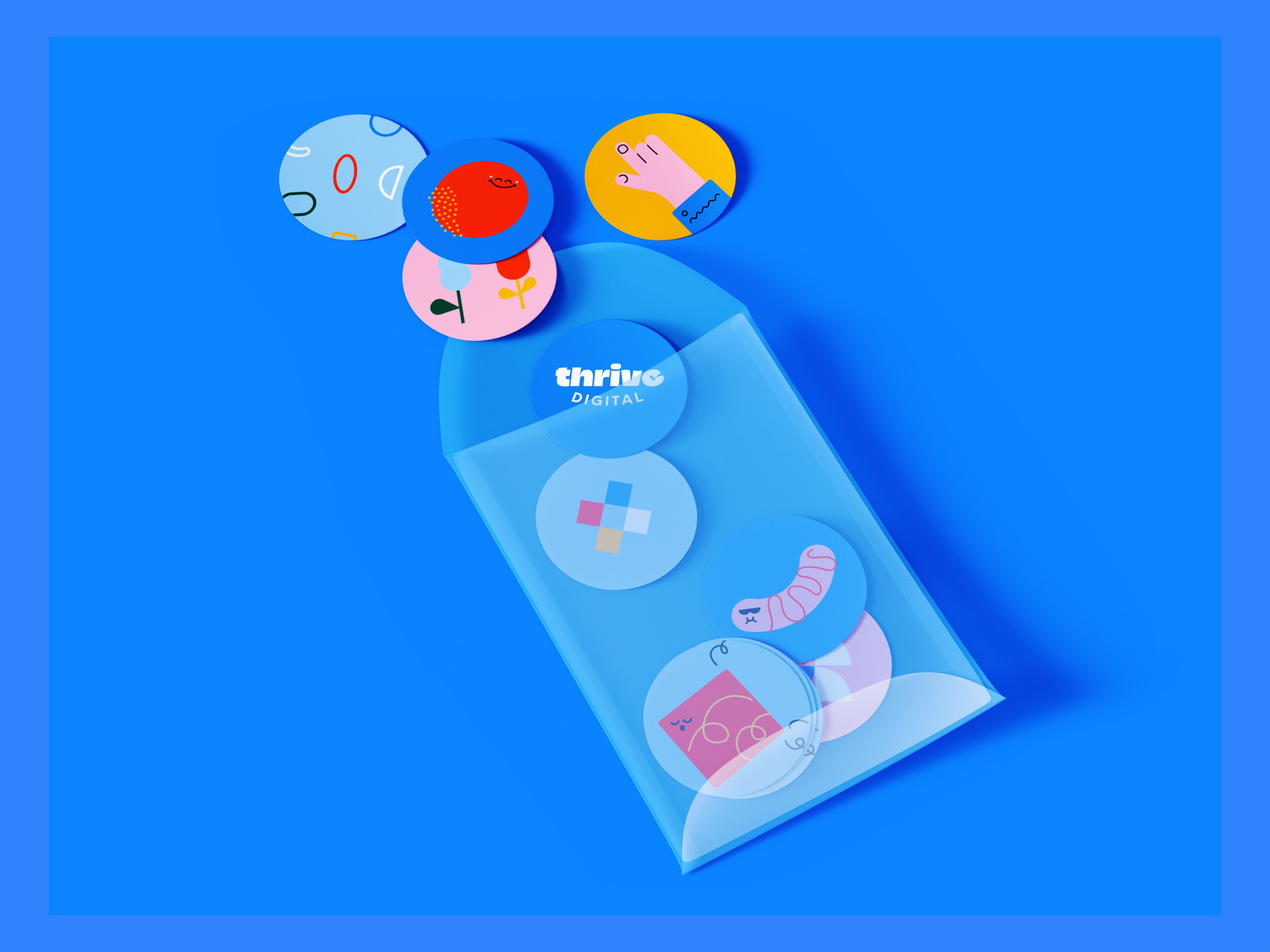 Thrive Digital Stickers branding design graphic design illustration logo