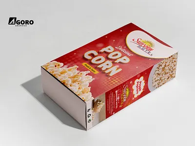 Popcorn Box bottle box branding graphic design illustration jar mockup packaging print design