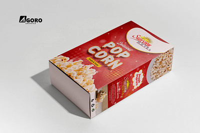 Popcorn Box bottle box branding graphic design illustration jar mockup packaging print design