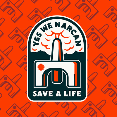 Yes We Narcan addiction badge crest drug healthcare illustration logo medicine narcan public health