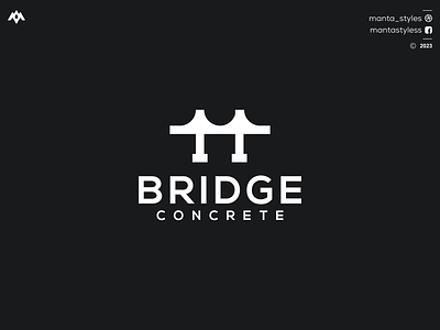 BRIDGE CONCRERE app branding bridge concrete bridge logo design icon illustration letter logo minimal ui vector
