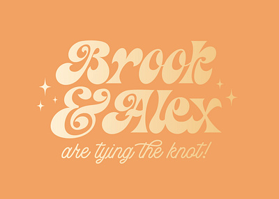Brook & Alex Wedding 70s disco foil invite save the date sparkle vintage wedding