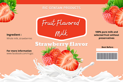 Brand label for fruit flavored milk branding design graphic design