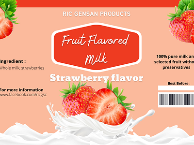 Brand label for fruit flavored milk branding design graphic design