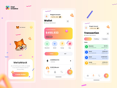 MetaMask Wallet - Mobile App Redesign Concept app app design creative design e wallet metamask metamask wallet mobile mobile app mobile app redesign new concpet redesign ui