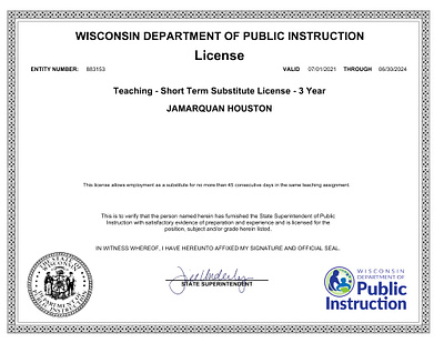 Teaching Licenses/Certifications