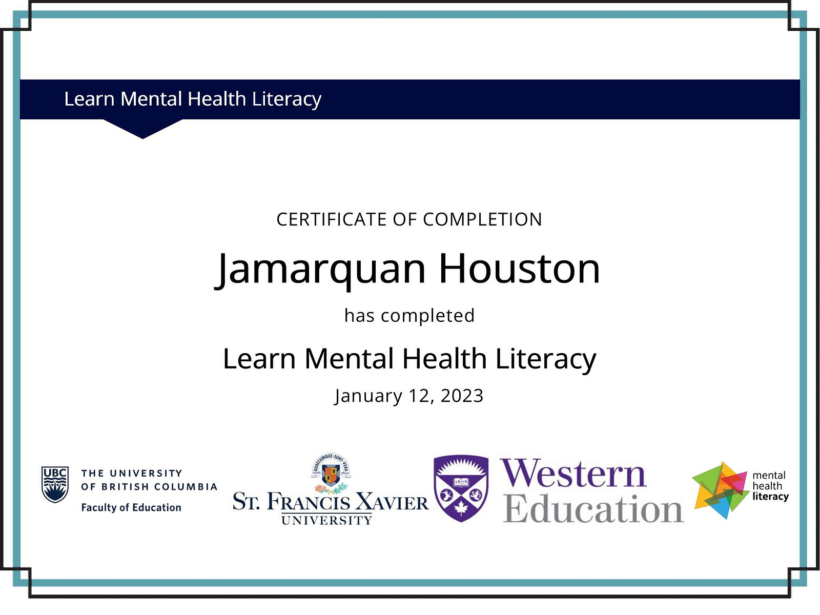 Student Mental Health Certifications