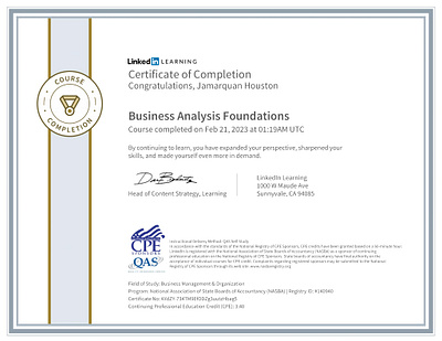 Business Analysis Certification by Dr. JpH on Dribbble