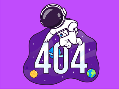 Lost in Space🧑🏻‍🚀 404 404 error 404 page astroman astronaut character cute error flying icon illustration logo lost in space moon page planet space website