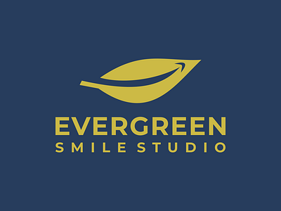 evergreen smile studio green leaf logo smile studio