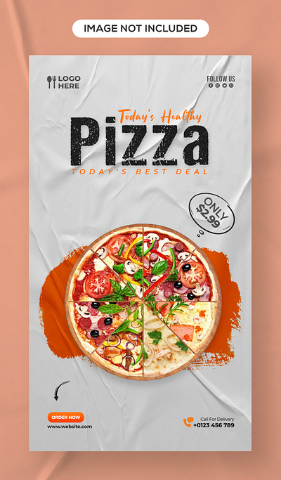 Pizza - Food Instagram Story Post Design Template web banner