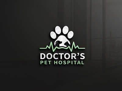 Pet Hospital Logo with 3d Mockup 3d mockup animal logo branding canva company logo design dog training logo graphic design illustration logo logodesign pet hospital pet logo vector