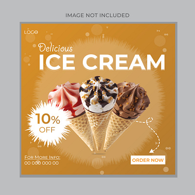 Social Media Ice-Cream Post Design. adobe illustrator ads cream delicious design graphic designer ice cream marketing post post design social media social media post social media post design social media template template vector