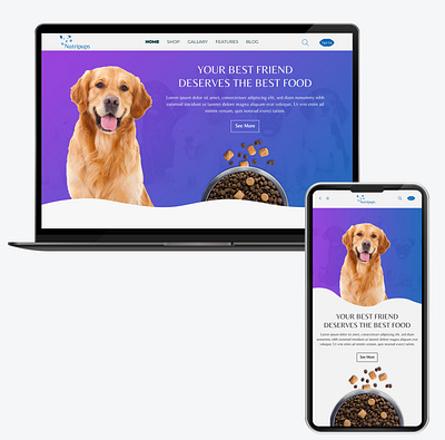 Dog food web design landing page 3d animation branding design graphic design illustration logo vector