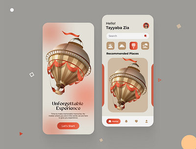 Travel App Design app design explore flat gradient minimal tourism travel travel agency travel app travelling trip typography ui uiux unique ux