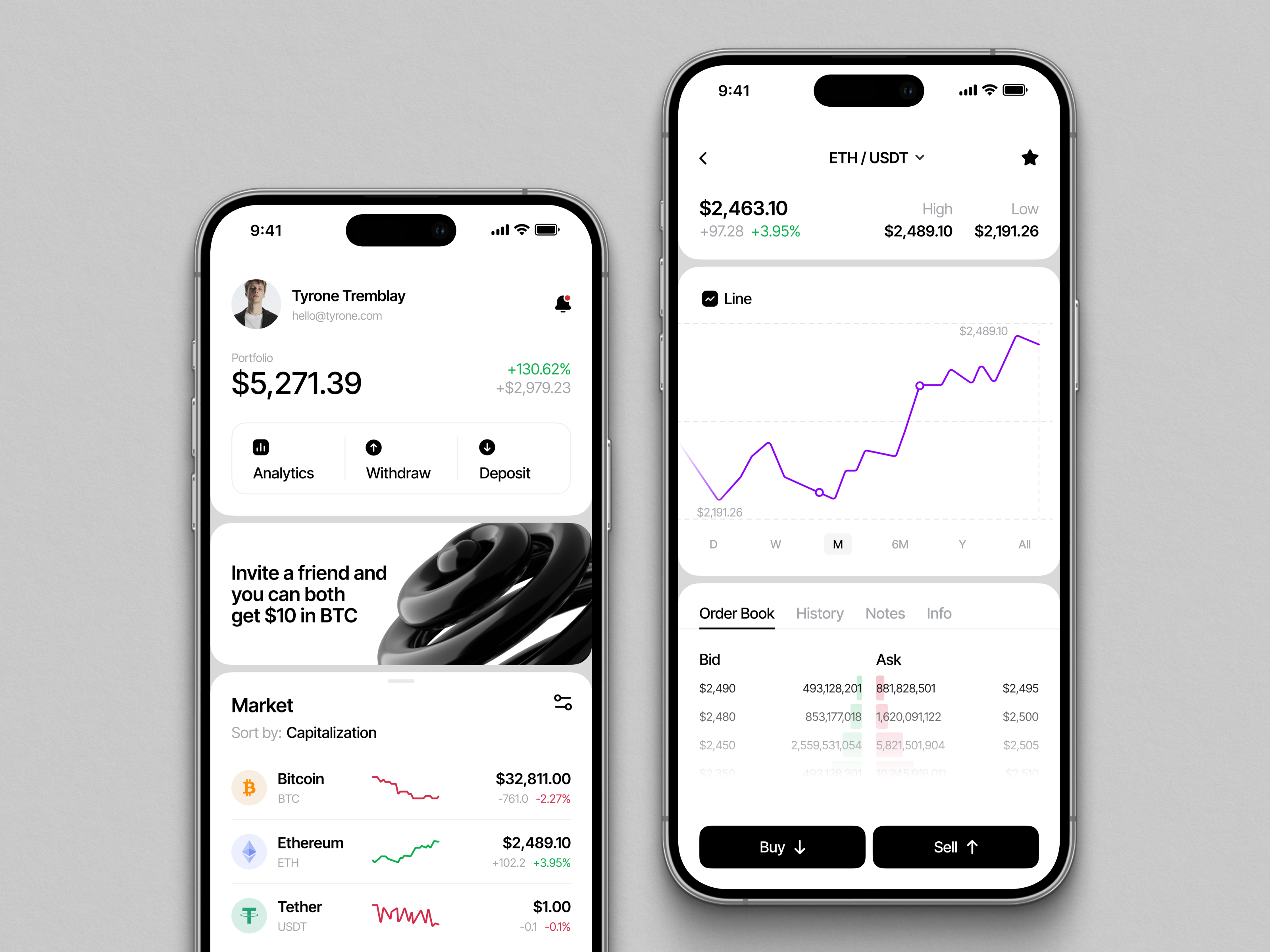 Example of Crypto App Design Concept