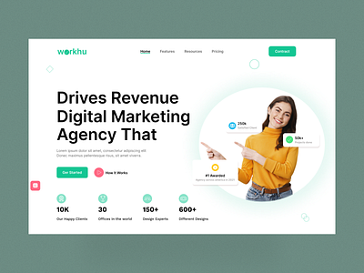 Digital Marketing Agency Website Header Design header header design ui uiux ux web design website header design