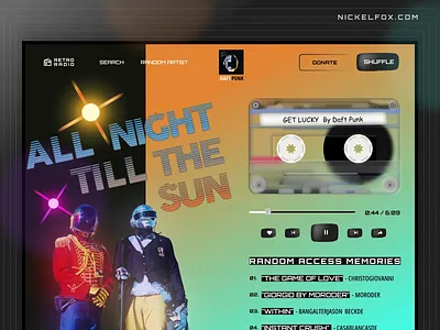 Retro Music Streaming Webpage Concept album android animation app dashboard design gradient interface ios iphone motion graphics music online retro streaming ui ux web web design website