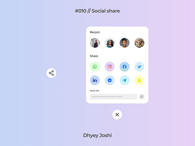 Day 010 - Social share 100days community dailyui design figma illustration ios iphone mobile share social ui ux website