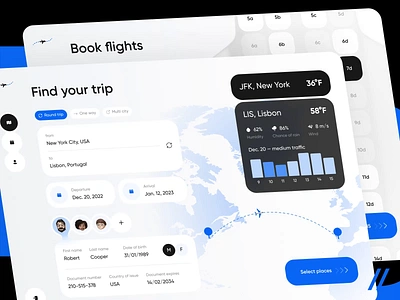 Web Service For Buying Plane Tickets animation app book code dashboard design ecommerce flight landing motion online plane qr qr code service ui ux web web design web ui