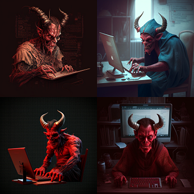 Devil Programmer 3d character devil graphic design