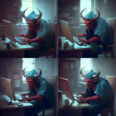 Devil as Programmer character devil devil programmer graphic design