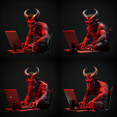 Devil Programmer's 3d character devil programmer graphic design illustration