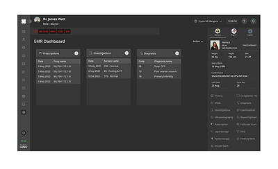 EMR Dashboard with patient profile