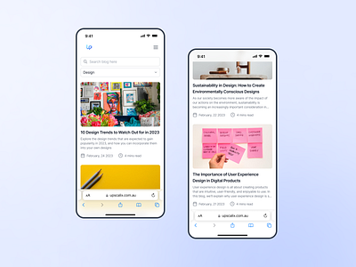 Blog list - Mobile View - Design Exploration by Upscalix on Dribbble