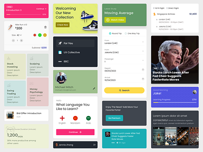 UI Component component course dashboard ecommerce kit news plane profile shoes travel ui ux