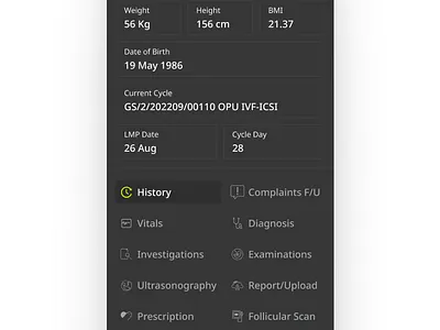Side Patient profile card for dashboard profile card