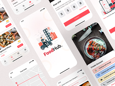 Food Hub App (Google UX Project ) app appdesign design minimal ui uiux ux