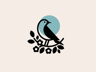 Nightingale apple bird brand branding design identity illustration logo logotype moon nightingale pie