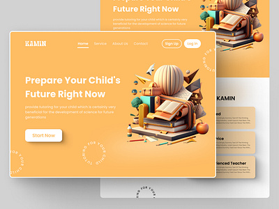 Kamin - Web UI for Child Tutoring ui web design