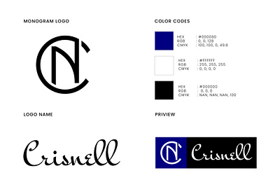 Crisnell apparel brand identity branding brandmark design logo logodesigner logotype mark modern monogram simple symbol