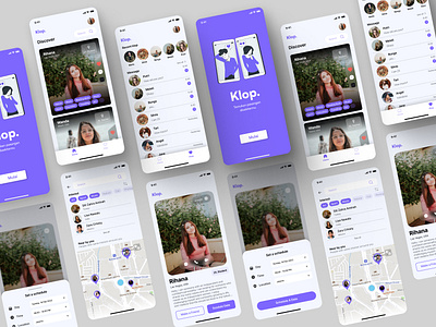 Klop - Dating App app blue dating app ui