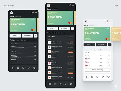 Online Banking app credit card finance interaction interface makyoudesign mobile online bank product design ui ux