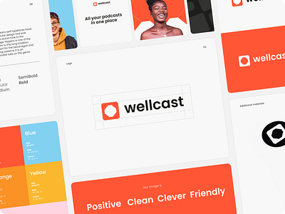 Wellcast - Brandbook and guidelines for the podcast platform brand guidelines brand identity brand identity design brandbook branding branding design graphic design logo logo design saas startup visual identity