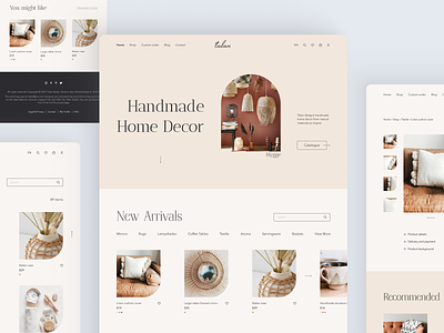 eCommerce Website Design beige buy catalogue concept design ecommerce email design figma home desor home page home store new arrivals online shopping ui ui design ux ux design web website