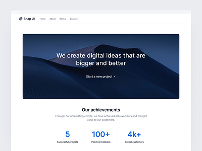 Snap UI - Our achievements branding design professional ui design ux design web web design