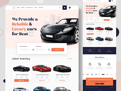 Car Rental Website car car landing page car rent car rental design landing page landingpage rental rental car rental website ui uidesign uiux userinterface vehicle rent web design webdesign website website design website ui