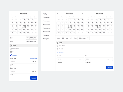 Stratis UI - Date picker app calendar clean component dash date design details interface minimal picker product range schedule settings ui ui design ux ux design web