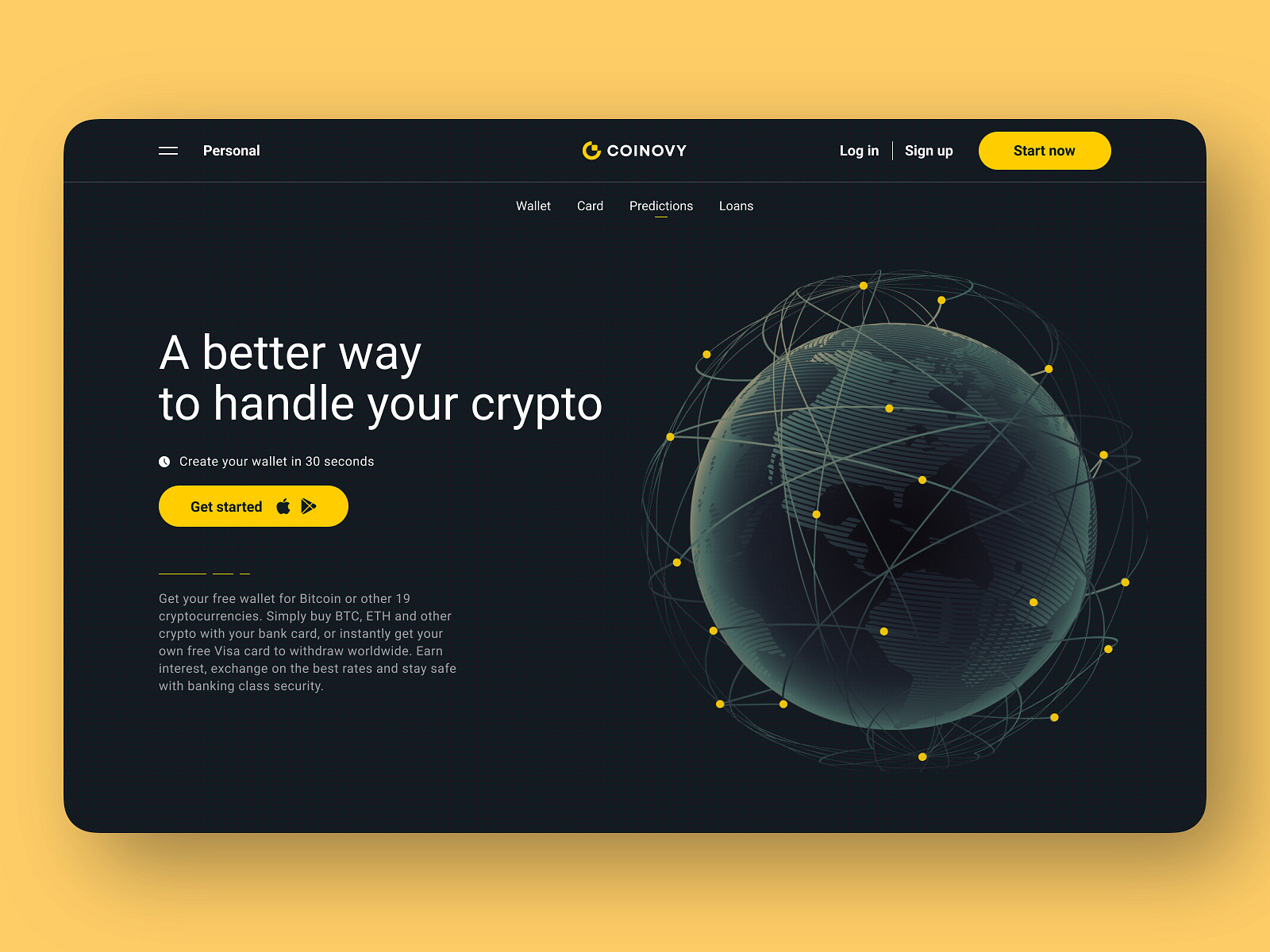 crypto wallet landing concept desktop dark and light by Vino Costa ...