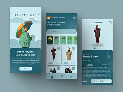 Basahciaga - App Order Rain Gear branding ui