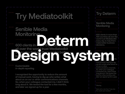 Determ art direction branding design layout typography ui website