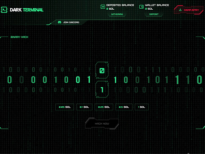 Dark Terminal - Binary Hack binary hack crypto dark ui ui web ui web3