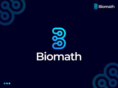 Biomath, (Letter B) Modern Logo Design Concept b app b apps logo b branding logo b letter logo b logo b logo brand b logo mark b mark b modern logo b tech logo biomath biomath logo branding letter b logos letter logo b logo logo design logo make logo mark b talk logo b